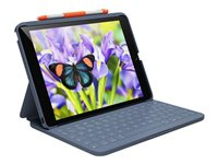Logitech Rugged Lite - Näppäimistö- ja kalvokotelo - langaton - Bluetooth LE - QWERTY - pohjoismainen - klassisen sininen malleihin Apple 10.2-inch iPad (7. sukupolvi, 8. sukupolvi, 9. sukupolvi) 920-011684