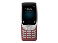 Nokia 8210 4G - 4G erikoispuhelin - Kaksois-SIM - RAM 48 Mt / sisäinen muisti 128 Mt - microSD slot - 320 x 240 pikseliä - rear camera 0,3 MP - punainen 16LIBR01A02