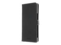 Insmat Exclusive - Läppäkansi matkapuhelimelle - aito nahka, polykarbonaatti, kartonki + paperi + alumiinifolio, puuvillaompeleet - musta malleihin Sony XPERIA 1 IV 650-3085
