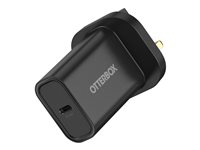 OtterBox - Verkkosovitin - 30 watti(a) - PD (24 pin USB-C) - musta 78-81345