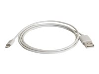 C2G USB A Male to Lightning Male Sync and Charging Cable - Salamakaapeli - Lightning uros to USB uros - 1 m - valkoinen 86051