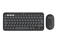 Logitech Pebble 2 Combo for Mac - Näppäimistö- ja hiiri -pakkaus - langaton - Bluetooth LE - QWERTZ - Saksa - yksisävyinen grafiitinharmaa 920-012208