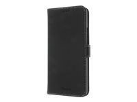 Insmat Exclusive Flip Case - Läppäkansi matkapuhelimelle - aito nahka, paperi, pahvi, polykarbonaatti, alumiinifolio - musta malleihin OnePlus Nord 650-2885