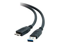 C2G - USB-kaapeli - USB Type A (uros) to Micro-USB-B (uros) - USB 3.0 - 2 m - musta 81684