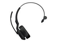 Jabra Evolve2 55 MS Mono - Kuulokkeet + mikrofoni - korvien päällä - Bluetooth - langaton - aktiivinen melunpoisto - USB-C - musta - sertifioitu Microsoft Teamsille 25599-899-899