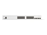 Cisco Catalyst 1300-24T-4G - Kytkin - L3 - Hallinnoitu - 24 x 10/100/1000Base-T + 4 x Gigabit SFP - telineeseen asennettava C1300-24T-4G