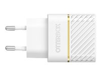 OtterBox Wall Charger - Verkkosovitin - 30 watti(a) - 3 A - PD 3.0 (24 pin USB-C) - pilvipölyn valkoinen 78-80484
