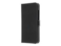 Insmat Exclusive Flip Case - Läppäkansi matkapuhelimelle - polyuretaani, nahka, polykarbonaatti - musta malleihin Nokia 8.1 650-2724