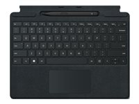 Microsoft Surface Pro Signature Keyboard - Näppäimistö - sekä kiihtyvyysmittari, kosketuslevy, Surface Slim Pen 2:n tallennus- ja latausalusta - QWERTY - Kansainvälinen englanti - musta - sekä Slim Pen 2 malleihin Surface Pro 8, Pro 8 for Business, Pro 9, Pro 9 for Business, Pro X, Pro X for Business 8X8-00007