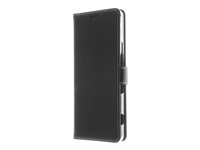Insmat Exclusive - Läppäkansi matkapuhelimelle - aito nahka, paperi, polyuretaani, polykarbonaatti, puuvilla, kartonki, galvanoitu pronssi - musta malleihin Sony XPERIA 1 III 650-2979