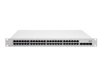 Cisco Meraki Cloud Managed MS225-48 - Kytkin - Hallinnoitu - 48 x 10/100/1000 + 4 x 10 Gigabit SFP+ (maa-satelliittiyhteys) - telineeseen asennettava MS225-48-HW