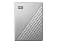 WD My Passport Ultra for Mac WDBPMV0040BSL - Kiintolevyasema - salattu - 4 Tt - ulkoinen (kannettava) - USB 3.0 (USB-C liitin) - AES 256 bittiä - hopea WDBPMV0040BSL-WESN