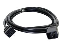 C2G 16 AWG 250 Volt 16 Amp Power Extension Cord - Sähköjatkojohto - EC 60320 C20 to IEC 60320 C19 - vaihtovirta 250 V - 1 m - valettu - musta 80622