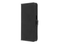 Insmat Exclusive Flip Case - Läppäkansi matkapuhelimelle - aito nahka, paperi, pahvi, polykarbonaatti, alumiinifolio - musta malleihin OnePlus Nord N10 5G 650-2921