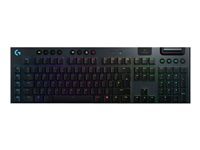 Logitech Gaming G915 - Näppäimistö - taustavalaistu - langaton - USB, Bluetooth, 2.4 GHz - pohjoismainen - näppäinkytkin: GL Clicky - musta 920-009108