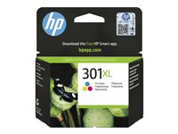 HP 301XL - 6 ml - Tuottoisa - väri (sinivihreä, sinipunainen, keltainen) - alkuperäinen - mustepatruuna malleihin HP DeskJet 1000, 1010, 1050 AiO, 1050A AiO, 1510 AiO, 2000, 2050 AiO, 2050A AiO, 2510 AiO, 2540 AiO, 3000, 3050 AiO, 3050A eAiO, 3510 eAiO series, HP ENVY 4500 eAiO, 5530 eAiO series, HP OfficeJet 2620 AiO, 4630 eAiO series CH564EE#UUS