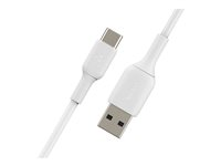 Belkin BoostCharge - USB-kaapeli - 24 pin USB-C (uros) to USB (uros) - 1 m - valkoinen CAB001BT1MWH