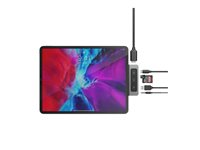 HyperDrive 6-in-1 USB-C Media Hub - Telakointiasema - USB-C - HDMI malleihin Apple 10.9-inch iPad Air (4th generation, 5th generation); 11-inch iPad Pro (1st generation, 2nd generation, 3rd generation); 12.9-inch iPad Pro (3rd generation, 4th generation, 5th generation); iPad mini (6th generation) HD449