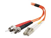 C2G LC-ST 50/125 OM2 Duplex Multimode PVC Fiber Optic Cable (LSZH) - Verkkokaapeli - ST-toiminto (monitila) (uros) to monimuoto LC (uros) - 2 m - kuituoptinen - kaksipuolinen (duplex) - 50 / 125 micron - OM2 - ei sisällä halogeenia - oranssi 85493