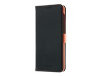 Insmat - Läppäkansi matkapuhelimelle - nahka, kartonki + paperi + alumiinifolio - musta, oranssi malleihin Samsung Galaxy A32 5G 650-2970