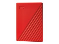 WD My Passport WDBYVG0020BRD - Kiintolevyasema - salattu - 2 Tt - ulkoinen (kannettava) - USB 3.2 Gen 1 - AES 256 bittiä - punainen WDBYVG0020BRD-WESN