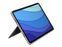 Logitech Combo Touch - Näppäimistö- ja kalvokotelo - sekä kosketuslevy - taustavalaistu - Apple Smart connector - QWERTY - espanjalainen - hiekka malleihin Apple 11-inch iPad Pro (1. laitesukupolvi, 2. sukupolvi, 3. sukupolvi) 920-010169