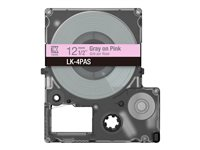 Epson LabelWorks LK-4PAS - Pehmeän vaaleanpunainen/harmaa - Rulla (1,2 cm) 1 kasetti(a) teippi malleihin LabelWorks LW-C410, LW-C610 C53S672103