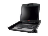 APC LCD Console - KVM-konsoli kanssa KVM-kytkin - 8 porttia - PS/2 - 17" - telineasennettava - VGA - musta - 1U malleihin P/N: AR3106SP, SMX1000C, SMX1500RM2UC, SMX1500RM2UCNC, SMX750C, SMX750CNC, SRT5KRMXLW-TW AP5808