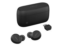 Jabra Evolve2 Buds MS - Aidosti langattomat kuulokkeet mikrofonilla varustettu - korvansisäiset - Bluetooth - aktiivinen melunpoisto - USB-C Bluetooth-sovitin - melua vaimentava - musta - sertifioitu Microsoft Teamsille 20797-999-899