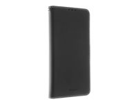 Insmat Exclusive Flip Case - Läppäkansi matkapuhelimelle - aito nahka, polyuretaani, polykarbonaatti - musta malleihin Samsung Galaxy Xcover Pro 650-2834