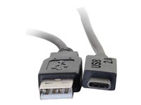 C2G 3m USB 2.0 USB Type C to USB A Cable M/M - USB C Cable Black - USB-kaapeli - USB (uros) to 24 pin USB-C (uros) - USB 2.0 - 3 m - valettu - musta 88872