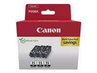 Canon PGI-35BK Triple Pack - 3 pakettia - 9.3 ml - musta - alkuperäinen - mustesäiliö malleihin PIXMA iP100 with battery, iP110, TR150, TR150 with Battery Pack; RC-IP100 1509B028