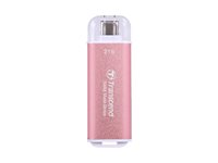 Transcend ESD300 - SSD - 1 Tt - ulkoinen (kannettava) - USB 3.2 Gen 2x1 (USB-C liitin) - rosy pink TS1TESD300P