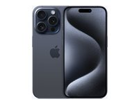 Apple iPhone 15 Pro - 5G älypuhelin - Kaksois-SIM / sisäinen muisti 128 Gt - OLED-näyttö - 6.1" - 2556 x 1179 pikseliä (120 Hz) - 3 takakameraa 48 MP, 12 MP, 12 MP - front camera 12 MP - sinuinen titaani MTV03QN/A