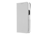 Insmat Exclusive - Läppäkansi matkapuhelimelle - paperi, pahvi, nahka, polykarbonaatti, puuvilla, alumiinifolio, pronssi - valkoinen malleihin Apple iPhone 12, 12 Pro 650-2893