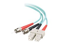 C2G SC-ST 10Gb 50/125 OM3 Duplex Multimode PVC Fiber Optic Cable (LSZH) - Verkkokaapeli - ST-toiminto (monitila) (uros) to SC (monitila) (uros) - 5 m - kuituoptinen - kaksipuolinen (duplex) - 50 / 125 micron - OM3 - ei sisällä halogeenia - sinivihreä 85525