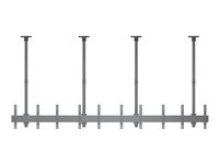Multibrackets M Ceiling Mount Pro MBC5X1U - Asennuspakkaus (kaapelinhallintaklipsi, 4 tolppakiinnikettä, 4 kattolevyä suojuksella, 5 kallistusvartta, 6 kiskon jatkotankoa, 12 sisäistä pylväsliitintä, 6 yksittäistä näytön kiskoa (1 m), yhden näytön kisko (48 cm), 16 jatkopylvästä (80 cm)) - yhdelle puolelle malleihin 5 LCD-näyttöä - alumiini, teräs - musta -näytön koko: 40"-65" 7350105215353