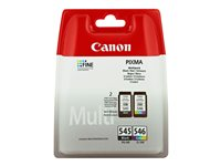 Canon PG-545 / CL-546 Multipack - 2 pakettia - musta, väri (sinivihreä, sinipunainen, keltainen) - alkuperäinen - pakkaus turvajärjestelmällä - mustepatruuna malleihin PIXMA TR4551, TR4650, TR4651, TS3350, TS3351, TS3352, TS3355, TS3450, TS3451, TS3452 8287B006