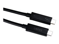LINTES 40Gbps - Thunderbolt-kaapeli - 24 pin USB-C (uros) to 24 pin USB-C (uros) - Thunderbolt 3 / USB 2.0 - 2 m - aktiivinen - musta 4Z50T05716