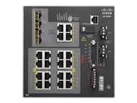 Cisco Industrial Ethernet 4000 Series - Kytkin - Hallinnoitu - 16 x 10/100 + 4 x combo Gigabit SFP - DIN-kiskoon kiinnitettävä - DC power - TAA-yhteensopiva IE-4000-16T4G-E