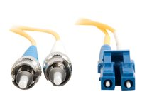 C2G LC-ST 9/125 OS1 Duplex Singlemode PVC Fiber Optic Cable (LSZH) - Kytkentäkaapeli - ST single-mode (uros) to LC single-mode (uros) - 1 m - kuituoptinen - kaksipuolinen (duplex) - 9 / 125 micron - OS1 - ei sisällä halogeenia - keltainen 85595