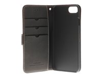 Insmat Exclusive Flip Case - Läppäkansi matkapuhelimelle - aito nahka - musta malleihin Apple iPhone 6, 6s, 8, SE (2.sukupolvi) 650-2484