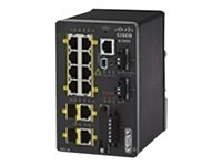 Cisco Industrial Ethernet 2000 Series - Kytkin - Hallinnoitu - 8 x 10/100 + 2 x combo Gigabit SFP - DIN-kiskoon kiinnitettävä IE-2000-8TC-G-B