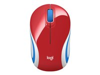 Logitech M187 - Hiiri - optinen - 3 painiketta - langaton - 2.4 GHz - USB johdoton vastaanotin - kirkkaanpunainen 910-002732