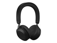 Jabra Evolve2 75 - Kuulokkeet + mikrofoni - korvien päällä - Bluetooth - langaton - aktiivinen melunpoisto - USB-A - melua vaimentava - musta - sekä latausalusta - optimoitu UC:lle 27599-989-989