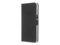 Insmat Exclusive Flip Case - Läppäkansi matkapuhelimelle - aito nahka, polyuretaani, polykarbonaatti - musta malleihin Motorola Moto G8 Power 650-2862