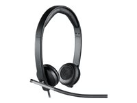 Logitech USB Headset Stereo H650e - Kuuloke + mikrofoni - korvien päällä - langallinen 981-000519