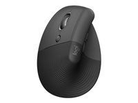 Logitech Lift Vertical Ergonomic Mouse - Pystyhiiri - ergonominen - vasenkätinen - optinen - 6 painiketta - langaton - Bluetooth, 2.4 GHz - Logitech Logi Bolt USB-vastaanotin - grafiitti 910-006474