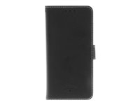 Insmat Exclusive Flip Case - Läppäkansi matkapuhelimelle - aito nahka - musta malleihin Samsung Galaxy A8 (2018) 650-2628