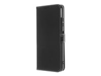 Insmat - Läppäkansi matkapuhelimelle - aito nahka, termoplastinen polyuretaani (TPU), polyuretaanipehmuste - musta, galvanoitu pronssirengas malleihin Samsung Galaxy A22 5G 650-2974
